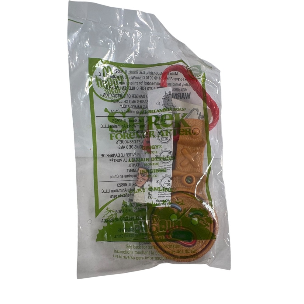 McDonalds Gingy Watch Kids OS Brown NEW Shrek Forever After Happy Meal Toy 2010